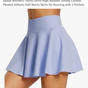 Baleaf Women's High Waisted Tennis Skirt - Light Blue